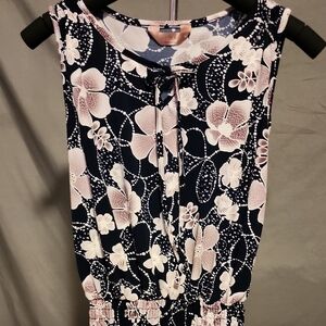 SJS Floral Tank Top - Blue and Pink